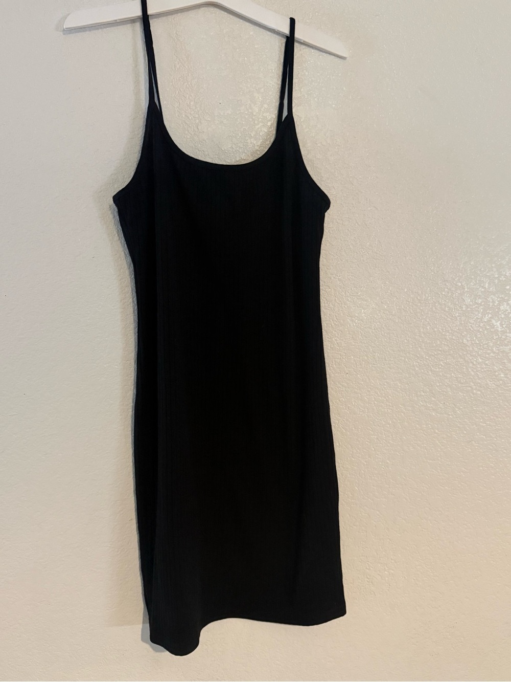 Forever 21 Black Ribbed Mini Slip Dress